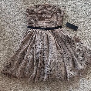 Guess Black Strapless A-line Mini Dress